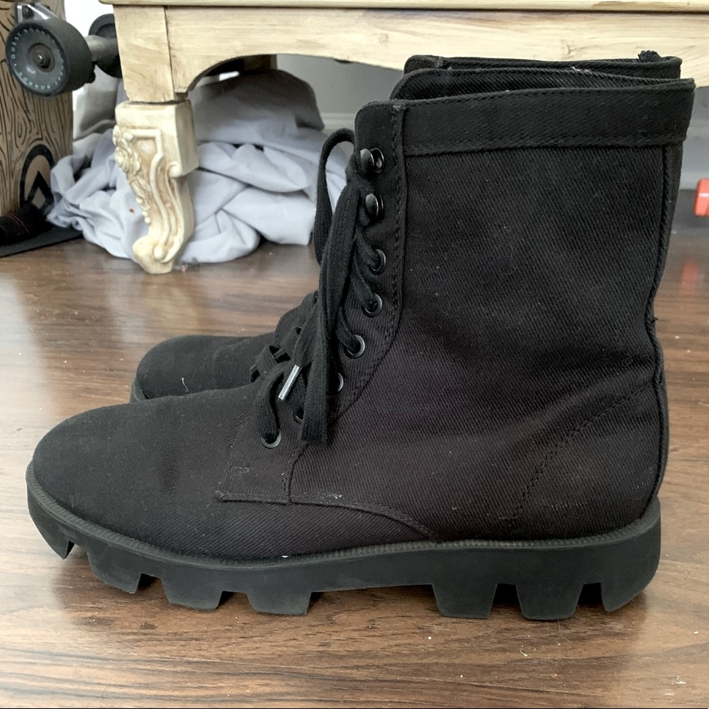 Black Edgy Combat Boots